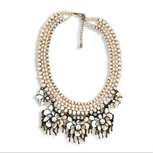 Statement pale pink and diamond necklace